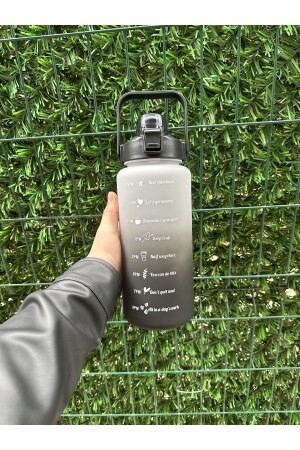 Lux Black Motivational Water Bottle Wasserflasche 2 lt Tritan Gym Wasserflasche Bpa-freie Wasserflasche KT213 - 5