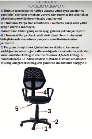 Lüx Fileli Ofis Sandalyesi, Bilgisayar Koltuğu, Oyuncu Sandalyesi ,döner Sandalye sdt212121skLlk - 5