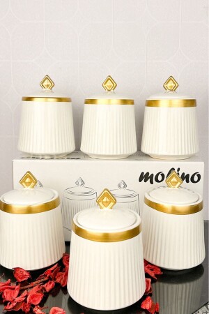 Luxuriöses, goldvergoldetes 6-teiliges Gewürzset aus Porzellan TYC00828367986 - Akkoyunlu home