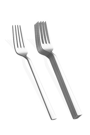 Lüx Yemek Çatalı 6 Adet, 8-10 Çelik Kafe Restoran Otel Ev Tipi Çatal Seti Qniay-ÇatalSeti - QNİAY