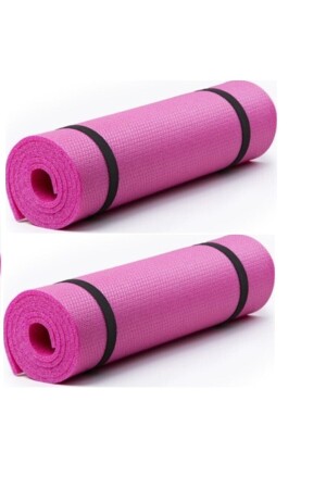 Luxuriöse gemusterte Pilates-Yogamatte, 2 Stück – 8 mm elastischer Tragegurt – 60 x 175 cm - 1