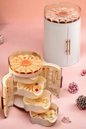 Luxuriöse Schubladen-Schmuck-Organizer-Box mit Deckel, Zubehör-Schmuck-Organizer - Decorev