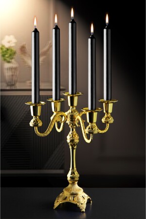 Luxuriöser dekorativer Kerzenständer – Kerzenhalter 5-armig – Farbe Gold - Wuuq