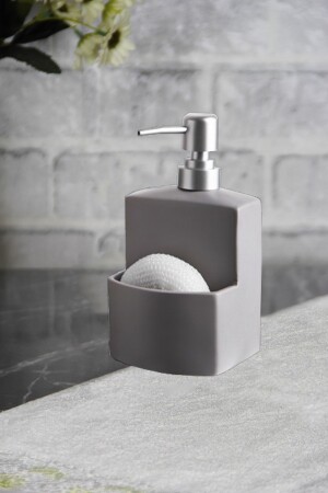 Luxuriöser grauer Flüssigseifenspender, Waschmittelspender, Seifenspender für Badezimmer und Küche. 320 - İLİVA