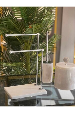 Luxuriöser Marmorsockel aus Metall für Bad und Küche, Handtuchhalter und Papierhandtuchhalter, Ständer, Handtuchhalter 2 - 2