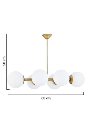 Luxuriöser, moderner, antiker 6-teiliger weißer Kugelglas-Kronleuchter - 5