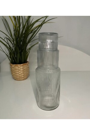 Luxuriöser Nachttischkrug aus Glas, 1 l, mit Glas – Karaffe – Origami Pinterest Krug MDL-710 - 3
