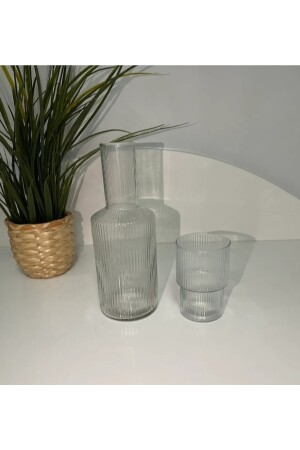 Luxuriöser Nachttischkrug aus Glas, 1 l, mit Glas – Karaffe – Origami Pinterest Krug MDL-710 - 4