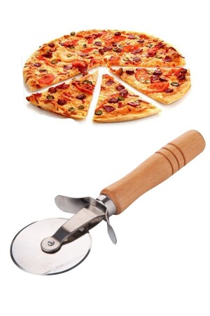 Luxuriöser Pizzaschneider mit Holzgriff und Stahlklinge - 1