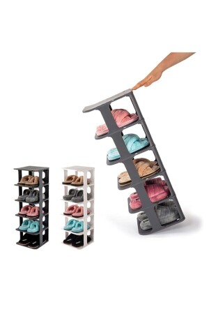 Luxuriöser Schuhregal-Organizer, 5-lagig, anthrazitgrau, Byv-Shoe Rack01 - 5