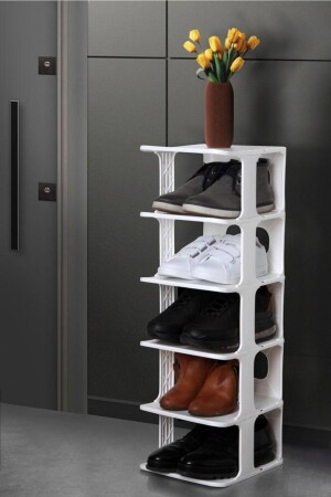 Luxuriöser Schuhregal-Organizer mit 5 Ebenen (WEISS) 0000025 - 2