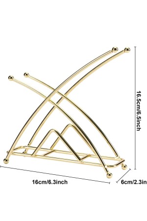 Luxuriöser, vergoldeter Servierserviettenhalter aus Edelstahl - 5