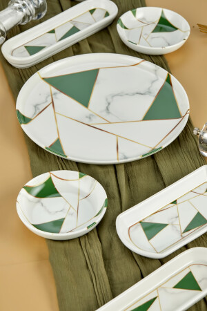 Luxuriöses 18-teiliges Frühstücksset aus smaragdgrünem Mosaik-Marmor aus Keramik für 8 Personen, Mosaik-Frühstück - 4