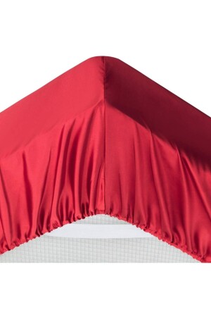 Luxuriöses 4-teiliges Doppelbett-Bettbezug-Set aus Satin, 200 x 220 cm, elastisches Laken, rote Bettwäsche-Set 3 - 6