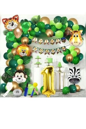 Luxuriöses Folienballon-Set mit Safari-Thema für 1-Jährige - 1