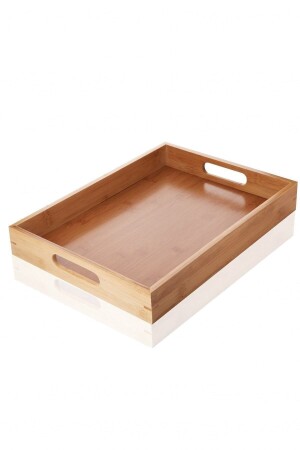 Luxuriöses, rechteckiges, 35 x 25 cm großes Tablett aus Bambus, ideal für Tee- und Kaffeeservice TPS-3525 - 2