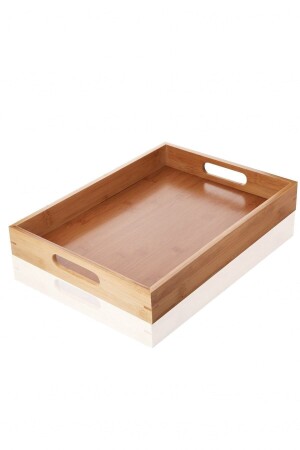 Luxuriöses, rechteckiges, 40 x 30 cm großes Tablett aus Bambus, ideal für Tee- und Kaffeeservice TPS-4030 - 1