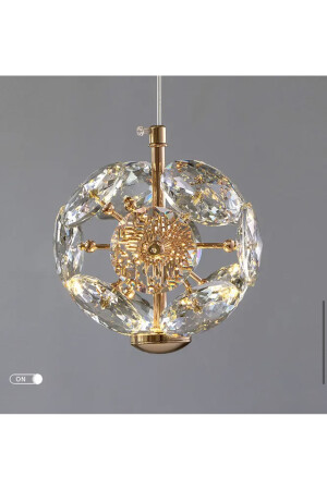 Luxury Exclusive Modern Crystal Led Avize Kristal Taşlı Tekli Sarkıt Avize Gold Sarı Kademeli 3 Renk burenzeluxury53 - 7