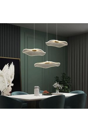 Luxury Exclusive Üçlü Yuvarlak Sarkıt Led Avize Jellyfish Gold Sarı Ledli Avize - 1