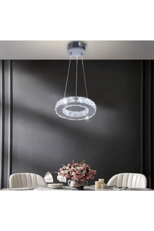 Luxury Modern Kristal Taşlı Sarkıt Led Avize Kademeli 3 Renk Ledli Avize burenze548 - 4