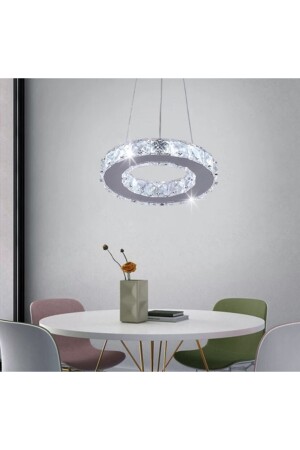 Luxury Modern Kristal Taşlı Sarkıt Led Avize Kademeli 3 Renk Ledli Avize burenze548 - 5