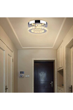 Luxury Modern Plafonyer Kristal Taşlı Led Avize Krom 3 Renk Gece Modlu fico0028 - 6