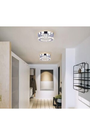 Luxury Modern Plafonyer Kristal Taşlı Led Avize Krom Kademeli 3 Renk burenze765 - 5