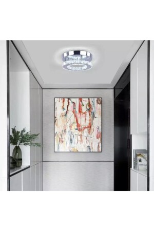 Luxury Modern Plafonyer Kristal Taşlı Led Avize Krom Kademeli 3 Renk burenze765 - 6