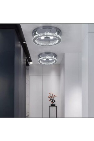 Luxury Modern Plafonyer Kristal Taşlı Led Avize Krom Kumandalı 3 Renk Uyku Modlu burenze2022-10 - 1