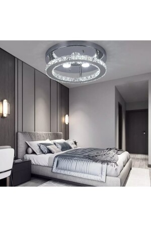 Luxury Modern Plafonyer Kristal Taşlı Led Avize Krom Kumandalı 3 Renk Uyku Modlu burenze2022-10 - 5