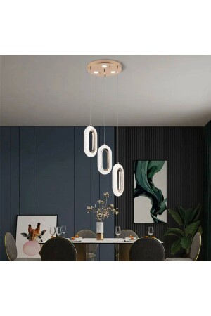 Luxury Modern Üçlü Sarkıt Led Avize Gold Sarı Kademeli 3 Renk Burenze1142 - 3