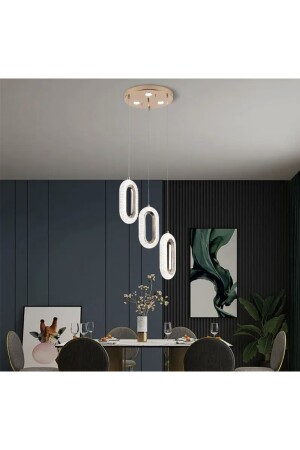 Luxury Modern Üçlü Sarkıt Led Avize Gold Sarı Kademeli 3 Renk Burenze1142 - 6