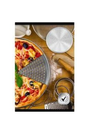 Luxus-Pizza-Lahmacun-Tablett aus Edelstahl, große Größe 36 cm, 56pzza36 - 3