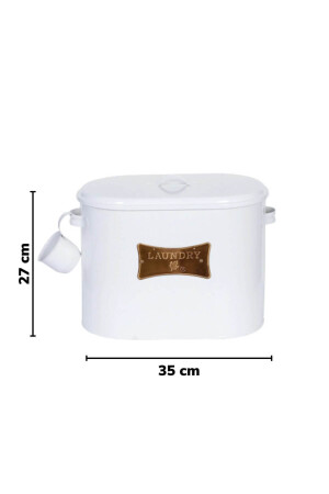 Luxus-Waschmittelspender aus Metall mit Fächern, weiß, 12 l, 4539 - 2