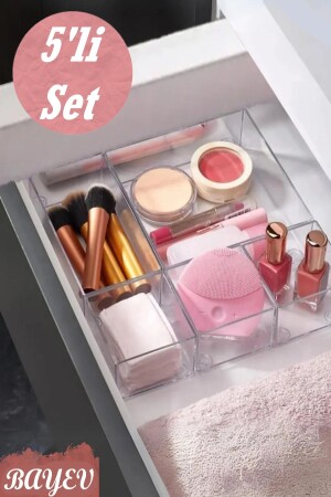 Lv 215 5-teiliges Schubladen-Organizer-Set, verstellbar, Schmuck- und Make-up-Box, Stift-Organizer - 2