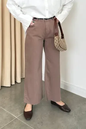 Lycra Wide Leg Jeans Braun - Nuuwears