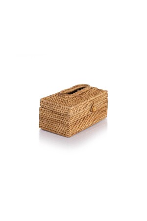 Mäander Rattan handgefertigter rechteckiger großer Serviettenhalter 23x12x11cm 8922 - 2