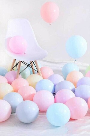 Macaron Pastell Mischfarbe 50 Luftballons - 1