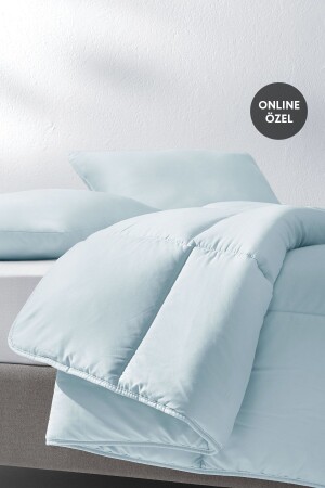 Macaron Tek Kişilik Yorgan- Yastık Set - Mavi - 1