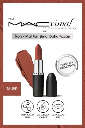 M·A·CXIMAL seidig-matter Lippenstift mit feuchtigkeitsspendender Wirkung und intensiver Lippenstiftfarbe – Taupe - 2