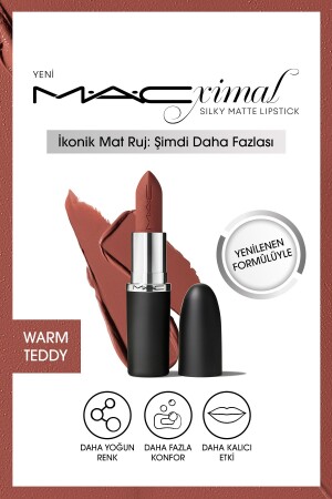 M·A·CXIMAL seidig-matter Lippenstift mit feuchtigkeitsspendender Wirkung und intensiver Lippenstiftfarbe – Warm Teddy - 1