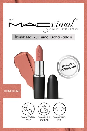 M·A·CXIMAL Silky Matte Lipstick Nemlendirme Etkili Yoğun Renk Sağlayan Ruj - Honeylove - 2