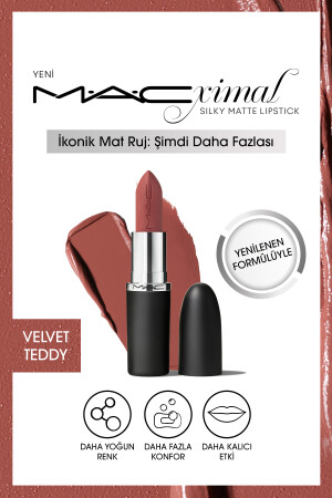 M·A·CXIMAL Silky Matte Lipstick Nemlendirme Etkili Yoğun Renk Sağlayan Ruj - Velvet Teddy - 1