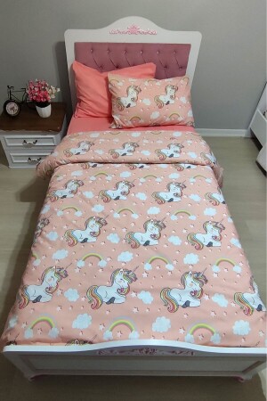 Mädchen-Kind-Einhorn-4-teiliges Bettbezug-Set mit elastischen Laken für eine Einzelperson (100 x 200 cm) cndnevtk110322 - 8