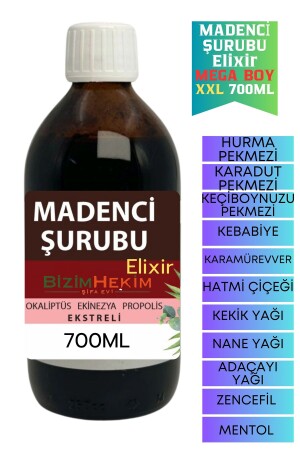 Madenci Şurubu Elixir 700 ml Propolisli Vitamin Destek 8 Bitki Özlü - Bizimhekim