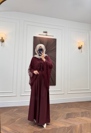 Maelis Dantelli Takım - Bordo - Nuuwears