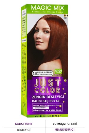 Magic Mix Color Knapp, Hell und Lebendig 7. 43 Permanente Haarfarbe Auburn Copper Gold - 2