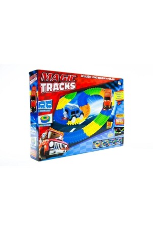 Magic Tracks bewegliche Schienen, 384 Teile, 2 Lichter, Autorennbahn 38000041 - 4