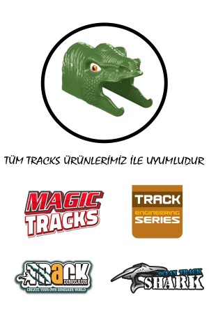 Magic Tracks Zubehör 2 Deflektorscheren – Dinosaurierkopf-Tunnel – Cowboy-Tür - 6