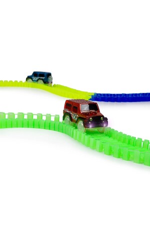 Magic Trucks 168 Parça Raylı Pist - Raylı Araç Oyuncak - Tren Oyuncak - Renkli Araç Yolu - Pist Set - 7